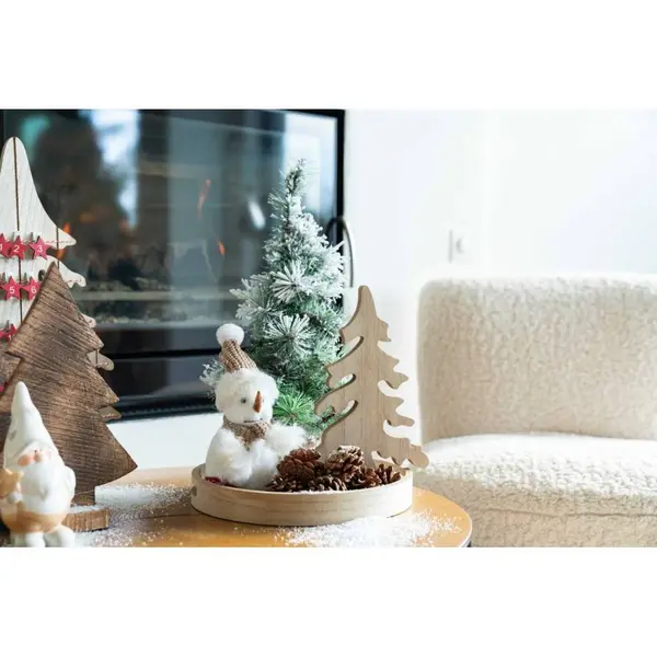 Sapin de Noël en bois naturel 38,5cm