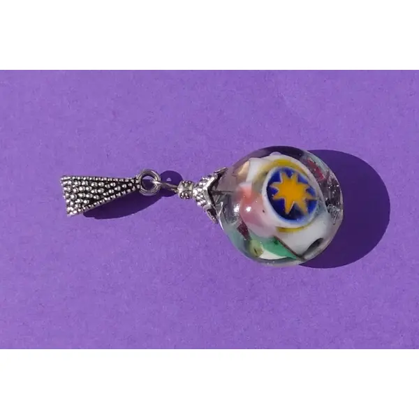 Pendentif perle d'art, lampwork,murano, verre filé cl.1146