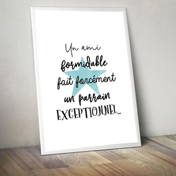 Affiche à encadrer pour parrain exceptionnel