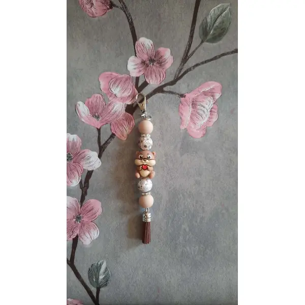 Porte clé castor et son coeur