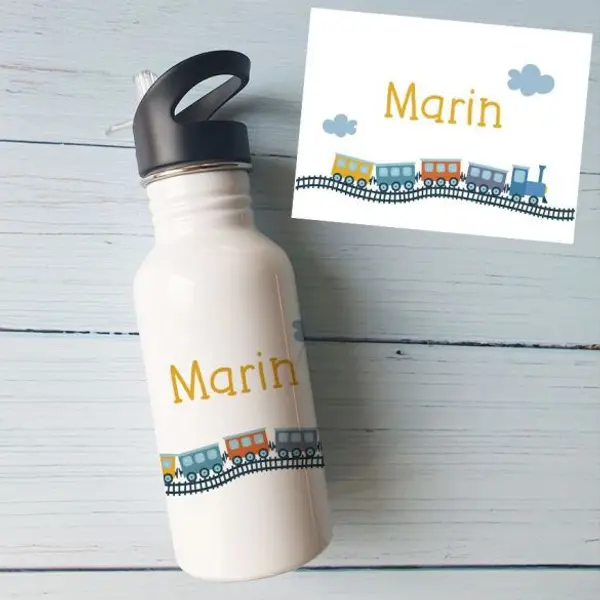 Gourde ou bouteille personnalisée pour enfant modèle Train locomotive