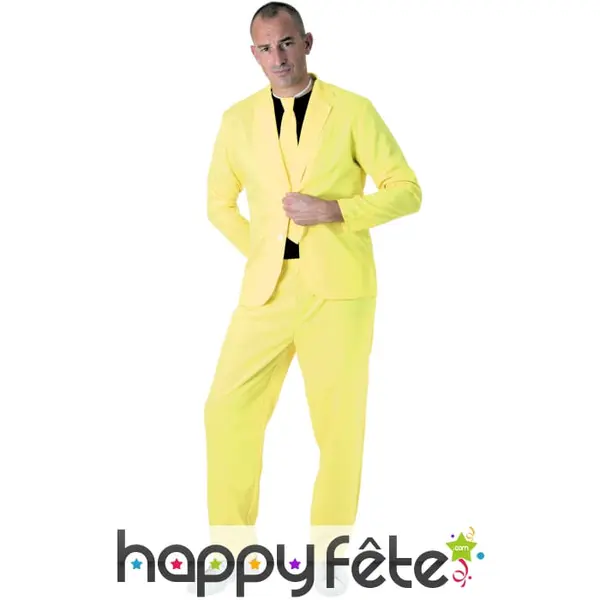 Costume 3 pièces jaune fluo