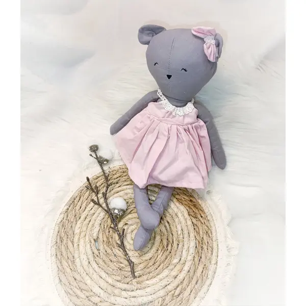 Poupée renée en tissu/ poupée de chiffon oursonne