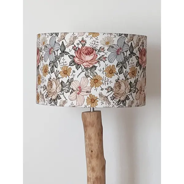 Abat-jour fleuri – luminaire artisanal français, déco romantique, campagne chic, bohème, nature, lampe salon chambre