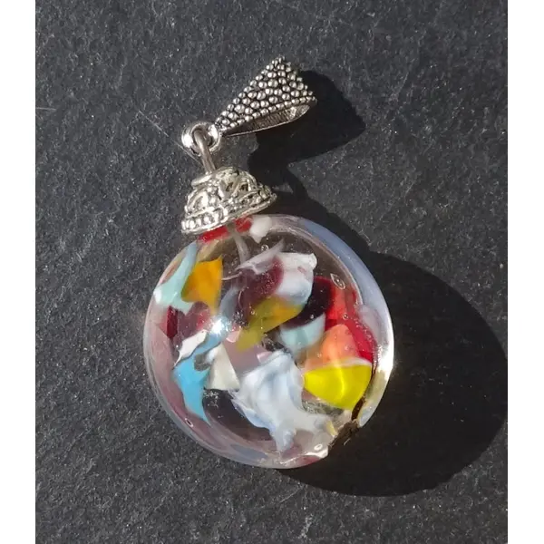 Pendentif perle d'art, lampwork,murano, verre filé cl.1147