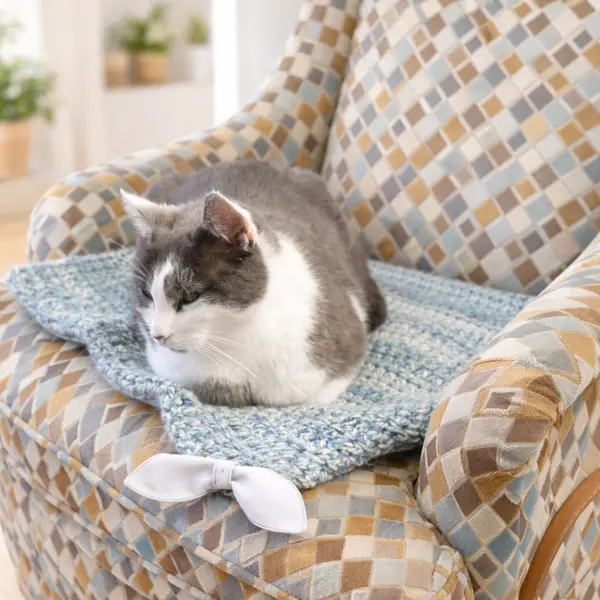 Tapis pour chat en crochet – couchage moelleux fait main