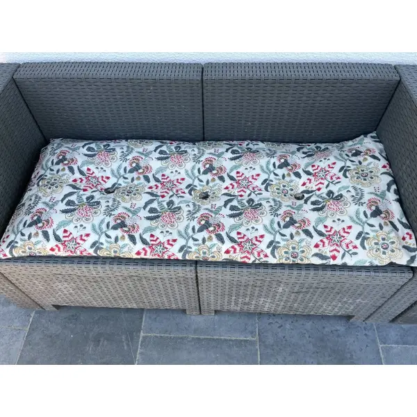 Grand coussin pour banc extérieur ou banquette de cuisine... + housse de coussin