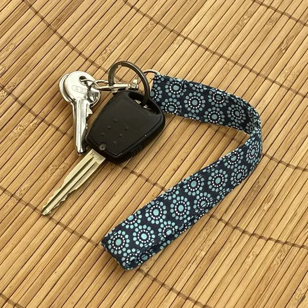 Porte-clés lanière tissu japonisant