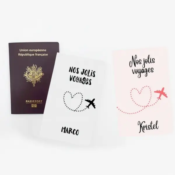 Duo de protèges passeports personnalisables | Avion