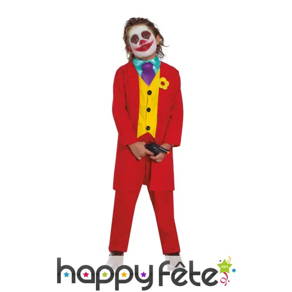 Costume rouge de fou de BD pour enfant