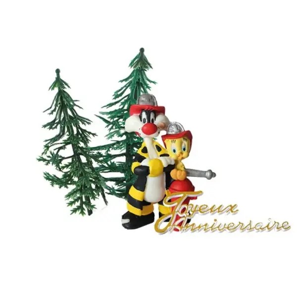 Kit anniversaire Titi et Grosminet pompiers