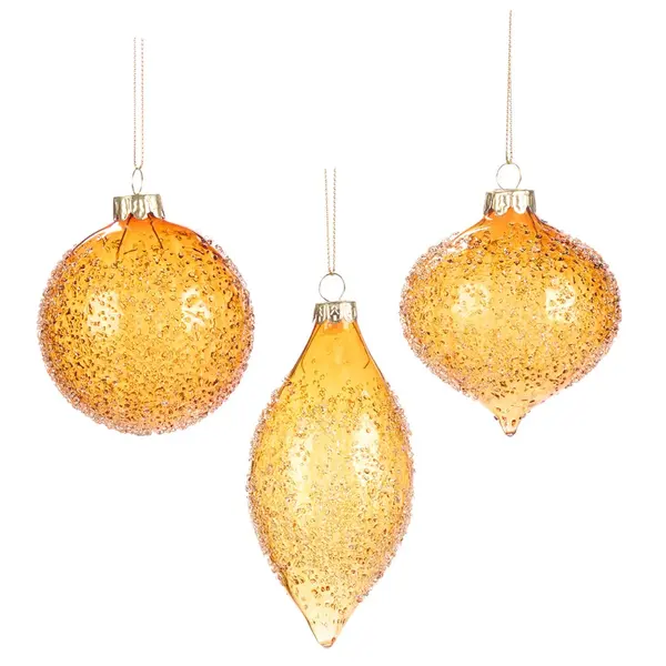 Suspension en verre ambre à éclats