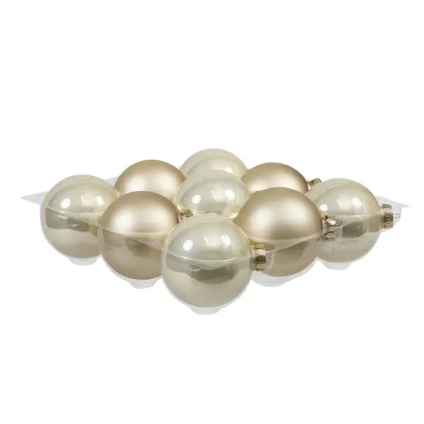 Boules de Noël classiques champagne