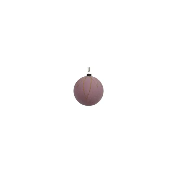 6 Boules de Noël en velours rose