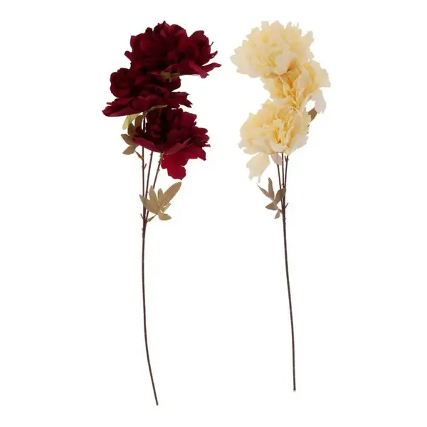 2 Pivoines artificiel assortie
