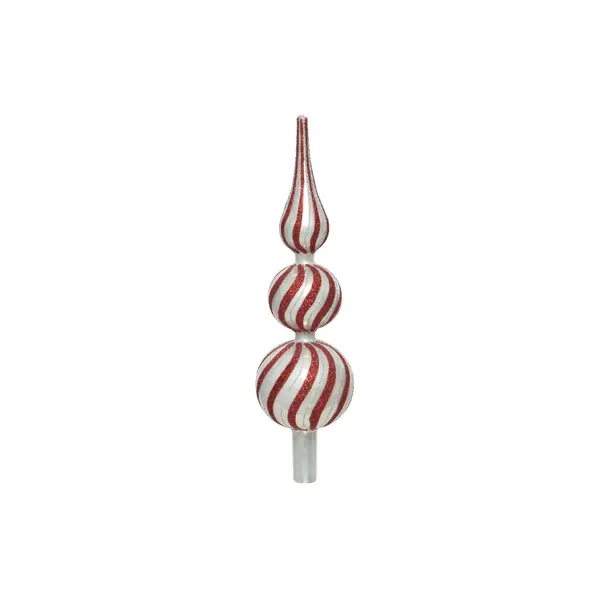 Cimier en verre rouge/argent