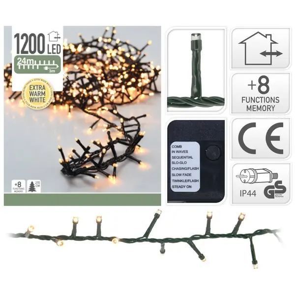 Guirlande 1200 led blanc EXTRA chaud