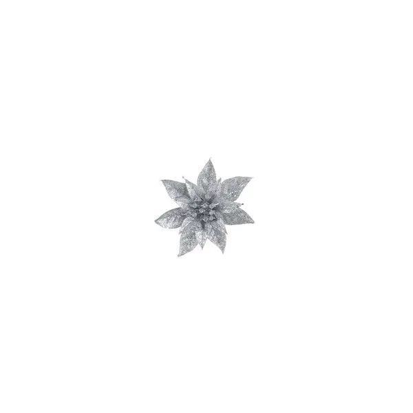 Rose argentée à paillettes sur clip