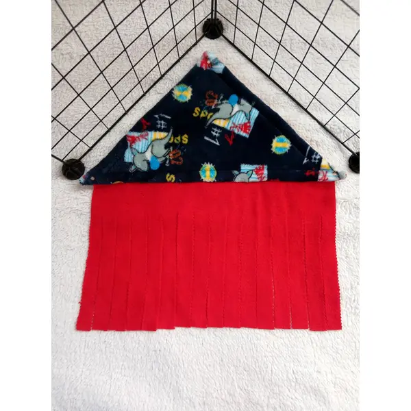 Hamac d'angle avec rideau franges pour cochon d'inde — cachette cage fait main