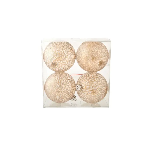 4 Boules de Noël or craquelé