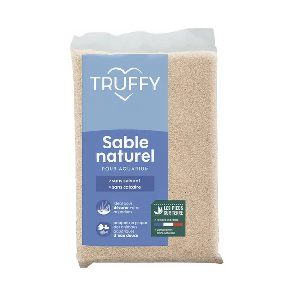 Sable naturel pour aquarium d'eau douce blanc fin - 5kg