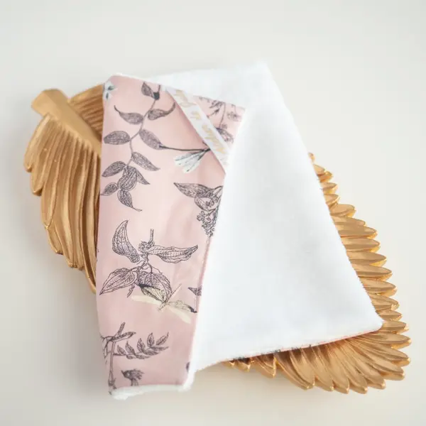 Serviette visage en tissu l'herboriste rose