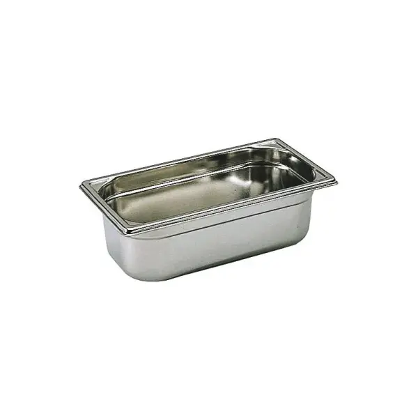 bac gastronorme plein inox - sans anse - GN 1/3 profondeur 10 cm