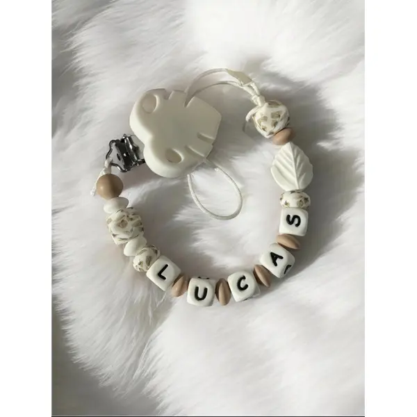 Attache tétine personnalisée , cadeau naissance , perles silicone