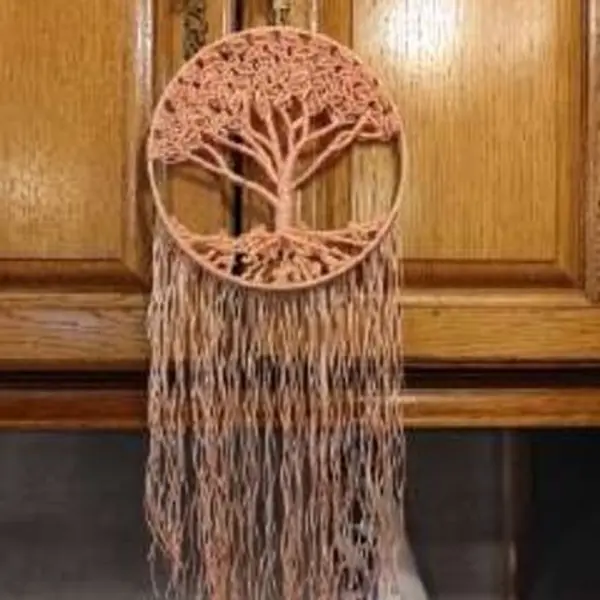 Tenture murale en macramé et crochet
