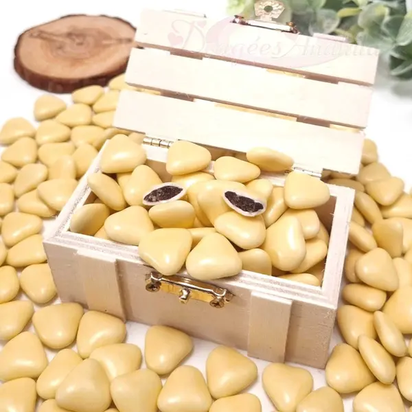 Dragées coeur chocolat Ecru foncé 1kg