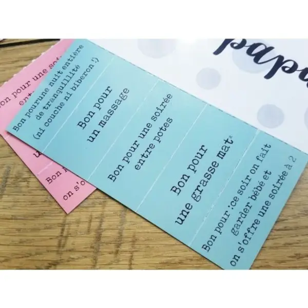 Cartes avec bons détachables pour les super papas et mamans