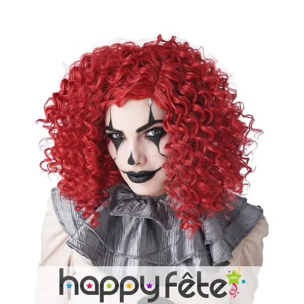 Perruque frisée rouge pour adulte