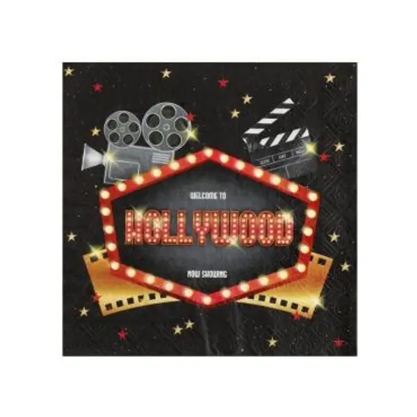 20 Serviettes en papier - Cinéma Hollywood