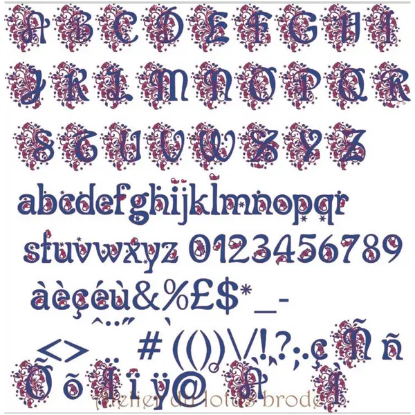 Fichier broderie machine" monogramme floralie "lettre z"