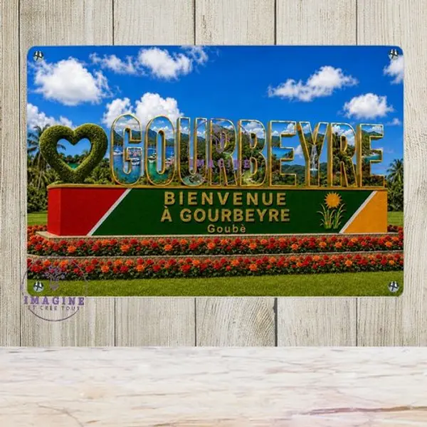 Tableau mural - sublimation - impression infusible ink - plaque aluminium - commune - guadeloupe - gourbeyre - créole - bienvenue