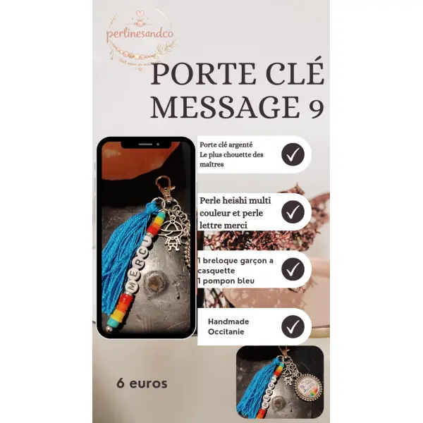Porte clé message 9