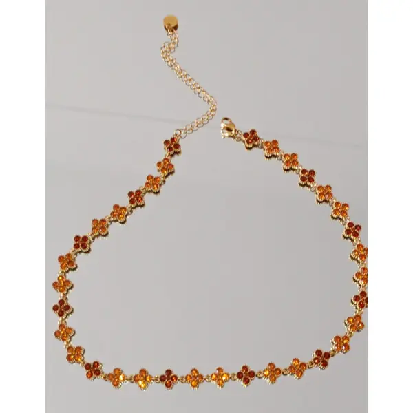 Ensemble de collier ras de cou et boucles d'oreilles pendantes assorties, ensemble de ras de cou élégant acier inoxydable effet cristal