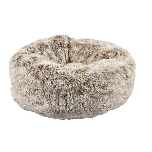 Coussin Donut ''Poilu'' pour chien gris Ø100cm L