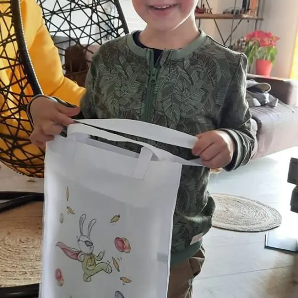 Tote bag Pâques modèle Super Lapin