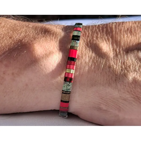 Bracelet homme perles tila en verre miyuki — pièce unique