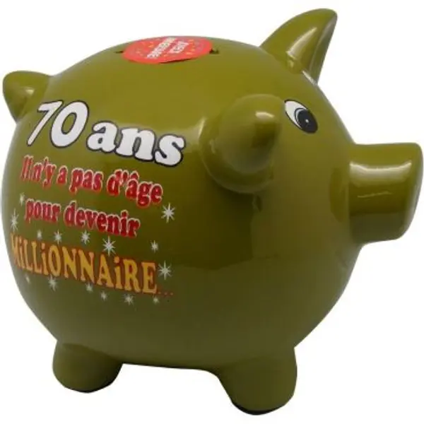 Tirelire Cochon Anniversaire - 70 ans