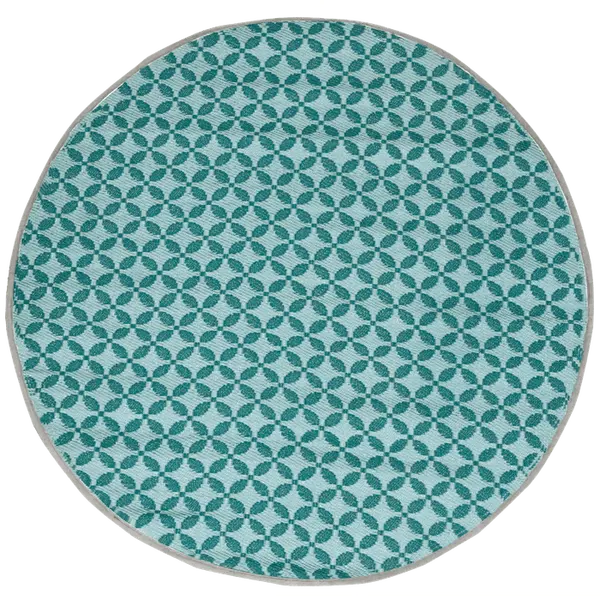 Tapis rond Jacquard SEVILLE réversible bleu 150cm