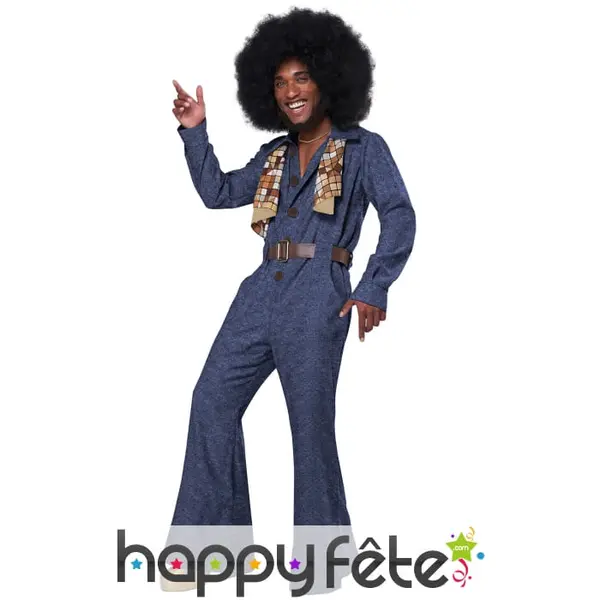 Tenue disco couleur jean pour homme