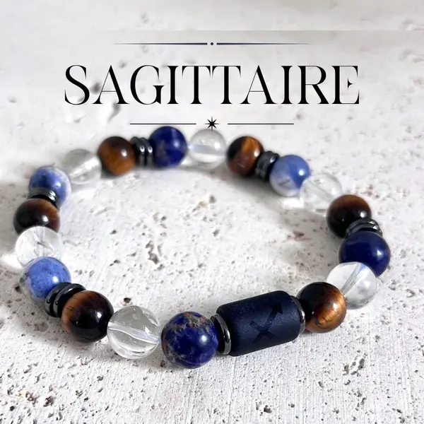 Bracelet sagittaire homme pierres naturelles