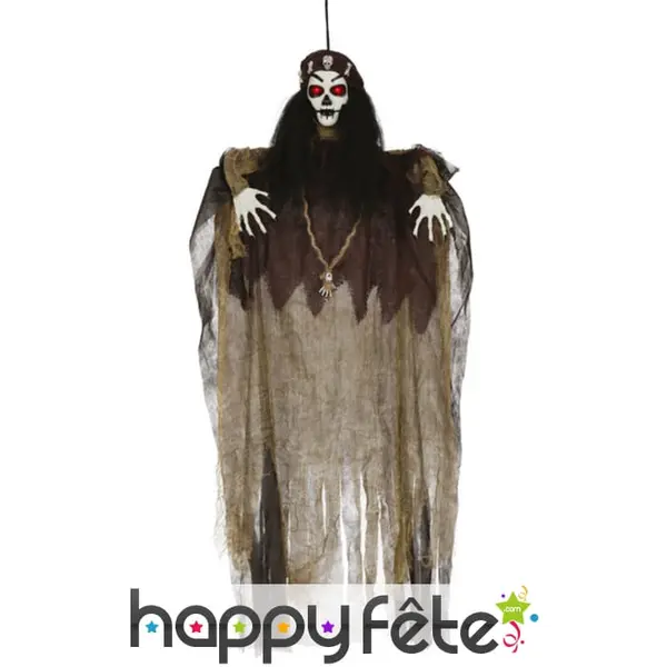 Sorcière squelette vaudou à suspendre, 120cm