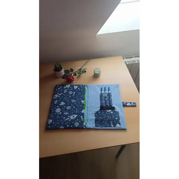 Pochette ardoise effaçable avec éponge, pochette scolaire, rentrée