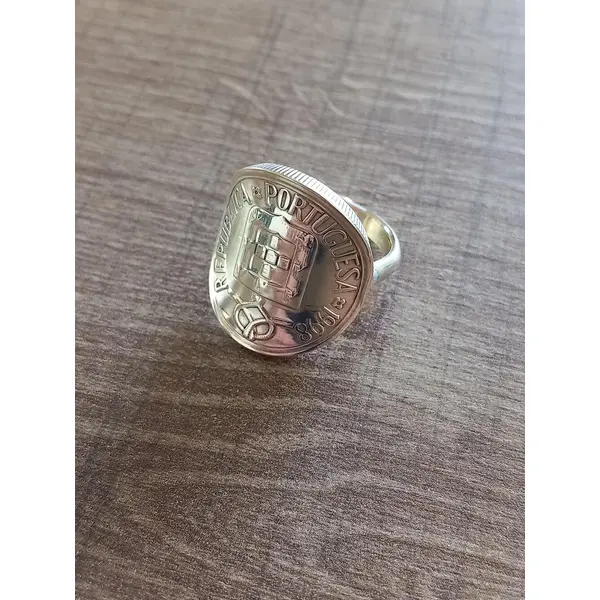 Bague pièce de monnaie 5 escudos portugal