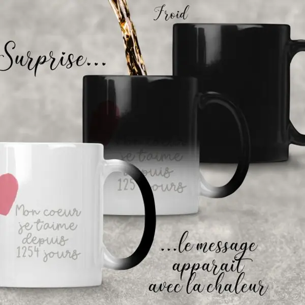 Mug magique personnalisable Amour Mon Cœur