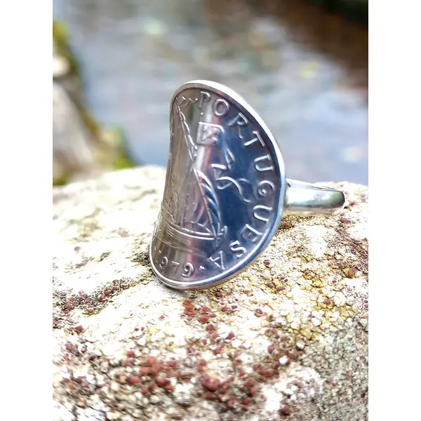 Bague pièce de monnaie 5 escudos portugal