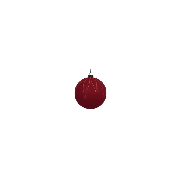 6 Boules de Noël en velours rouge
